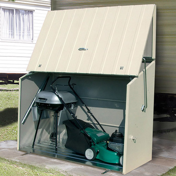 mobile home storage boxes & static caravan sheds – trimetals